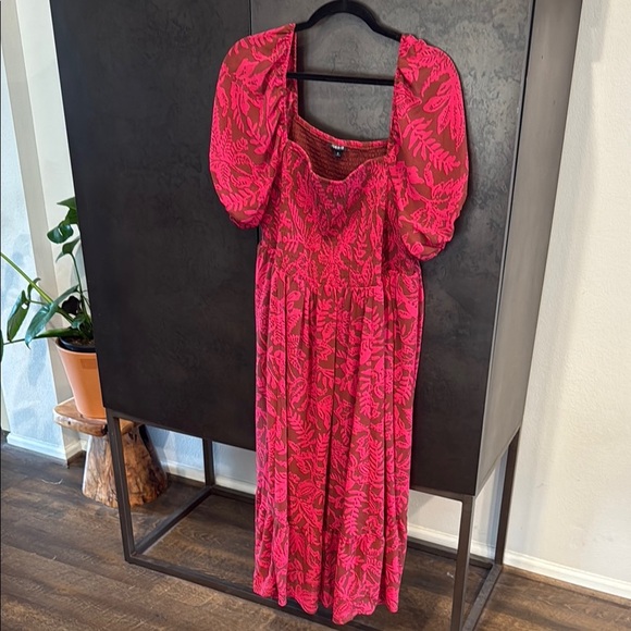Torrid Red Puff Sleeve Square Neck Sundress - Picture 1 of 4